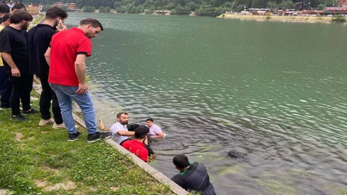 Trabzon'da Arap turistler göle düştü