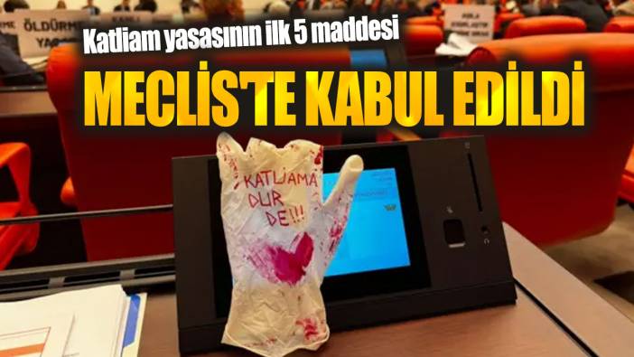 Katliam yasasının ilk 5 maddesi Meclis'te kabul edildi