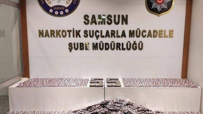 Samsun'da uyuşturucu operasyonunda 7 bin 83 sentetik hap ele geçirildi