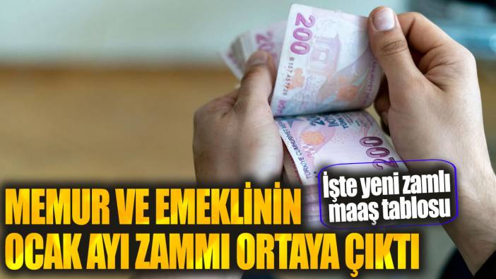 Memur ve emeklinin ocak ayı zammı ortaya çıktı: İşte yeni zamlı maaş tablosu