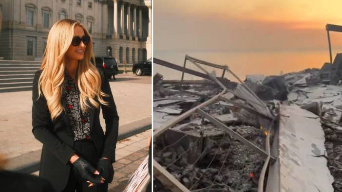 Paris Hilton Los Angeles'ta yanan evini paylaştı