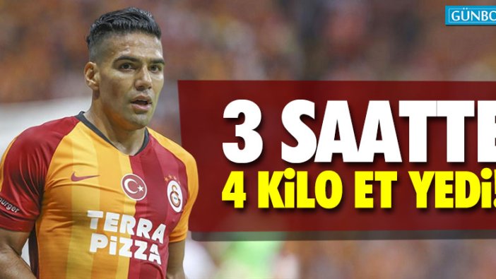 Falcao Nusret'te 3 saatte 4 kilo et yedi