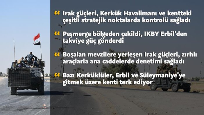 Irak güçleri Kerkük'ün merkezine girdi