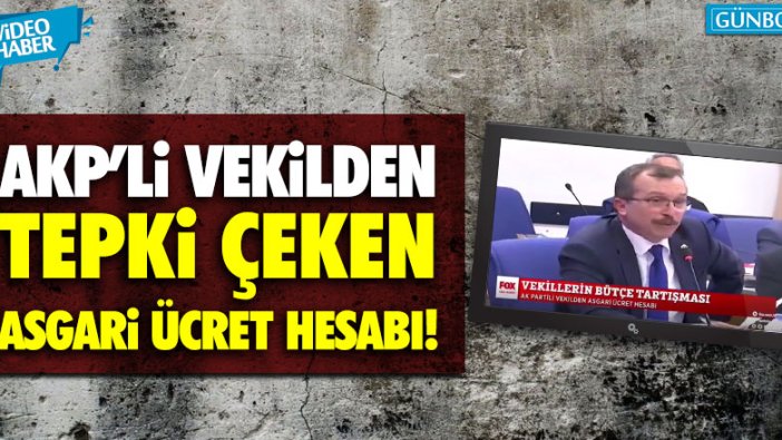 AKP'li vekilden tepki çeken asgari ücret hesabı!