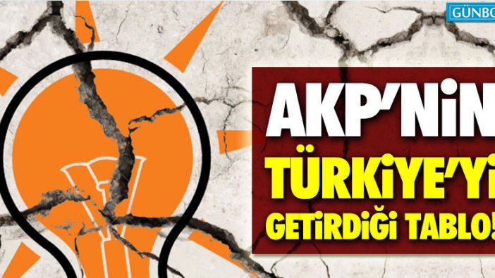 AKP'nin Türkiye'yi getirdiği tablo!