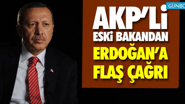 AKP'li eski bakandan Erdoğan'a flaş çağrı