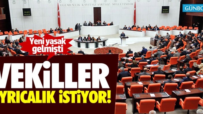 Vekiller ayrıcalık istiyor!