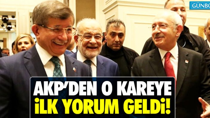 AKP'den Davutoğlu, Kılıçdaroğlu ve Karamollaoğlu'nun fotoğrafına ilk yorum