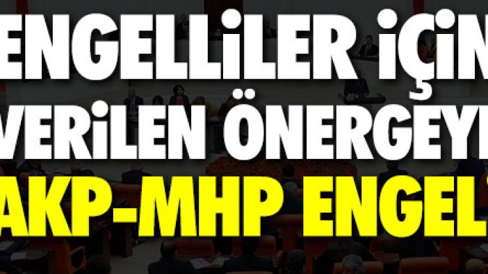 Engelliler için verilen önergeye AKP-MHP engeli