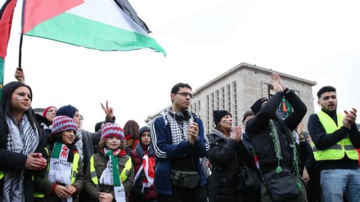 Belçika'da Kudüs protestosu düzenledi