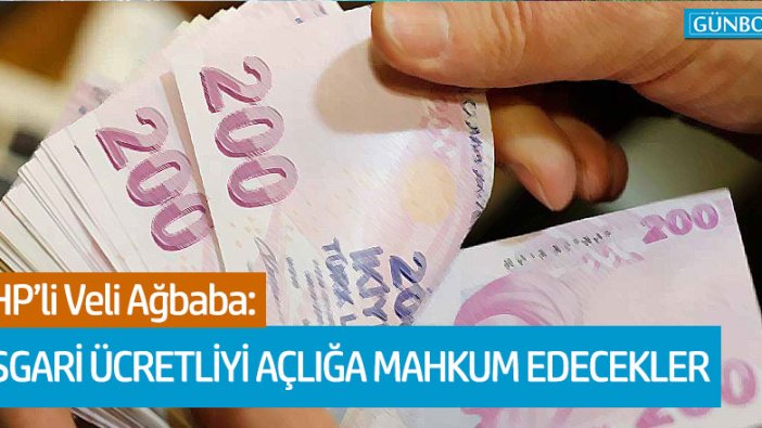 Veli Ağbaba: "Asgari ücretliyi açlığa mahkum etmek istiyorlar"