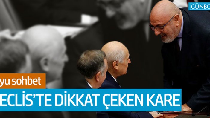 TBMM'de Libya tezkeresi görüşmelerinde Bahçeli ve Türkeş sohbet etti