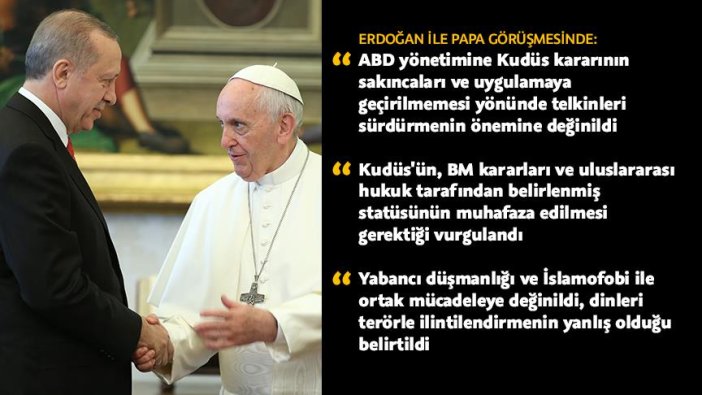 Erdoğan ve Papa bir araya geldi