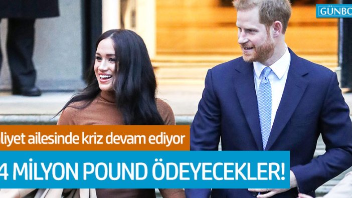 Harry ve Meghan çifti 2.4 milyon pound ödeyecek!