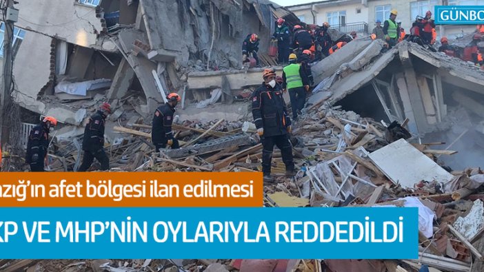 Elazığ'ın afet bölgesi ilan edilmesine AKP-MHP engeli