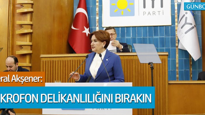 İYİ Parti lideri Meral Akşener: "Mikrofon delikanlılığını bırakın ve gereğini yapın"