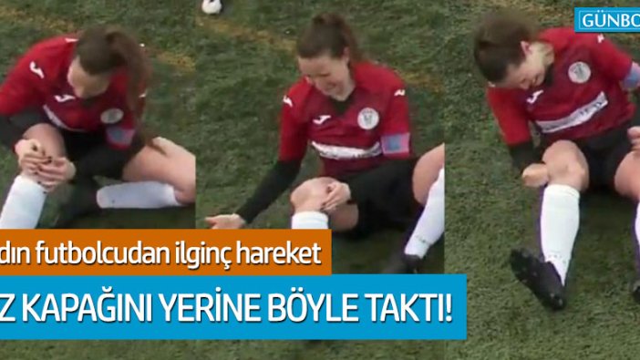 Kadın futbolcu diz kapağını böyle yerine taktı!