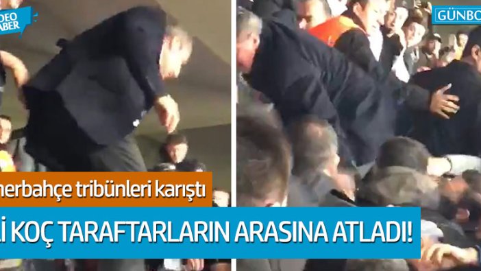 Derbinin ardından Ali Koç taraftarların arasına atladı