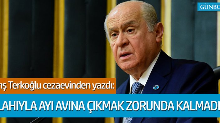 Barış Terkoğlu: "Bahçeli silahıyla ayı avına çıkmak zorunda kalmadı"