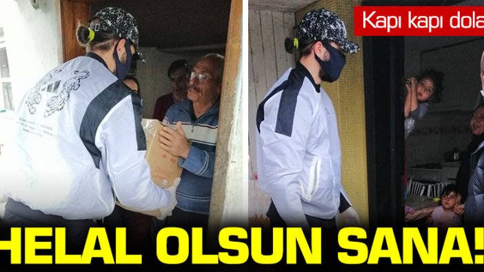 Milli futbolcu Yusuf Yazıcı yardım için kapı kapı dolaştı