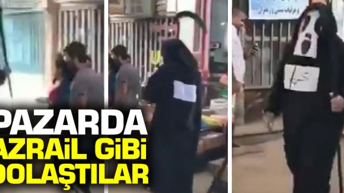 Azrail kostümüyle korona virüs uyarısı!