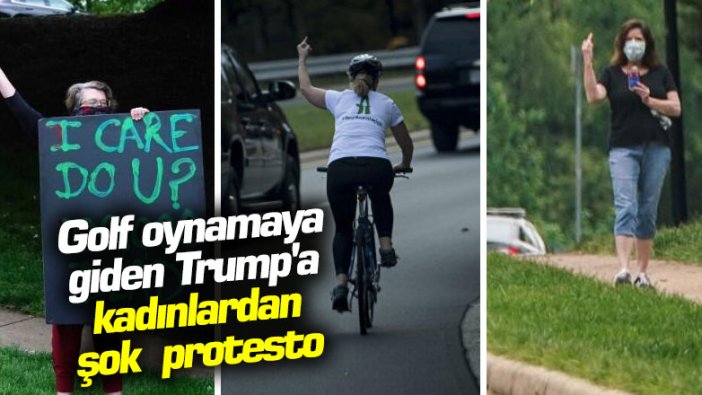 Golf oynamaya giden Trump'a kadınlardan şok protesto