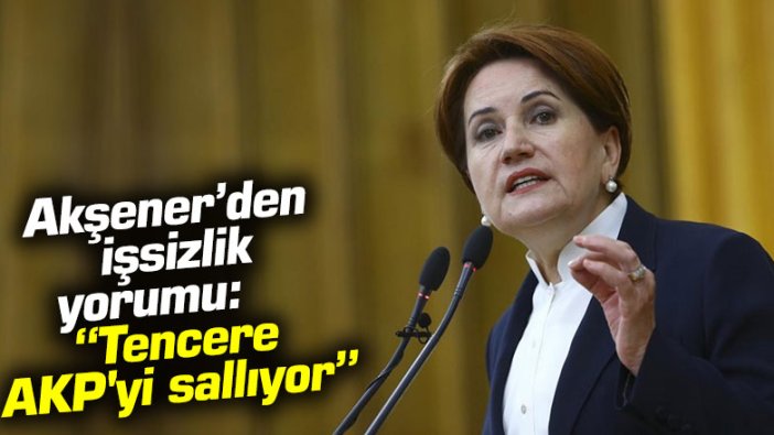 Akşener'den ekonomik kriz yorumu: "Tencere AKP'yi sallıyor"