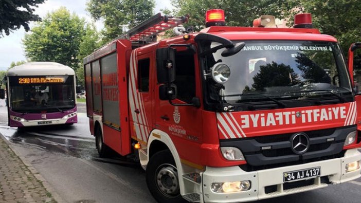 İstanbul'da halk otobüsünde yangın paniği