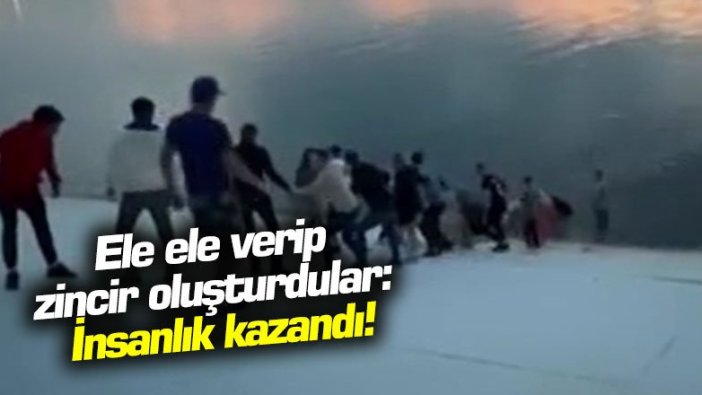 Ele ele verip zincir oluşturdular: İnsanlık kazandı!