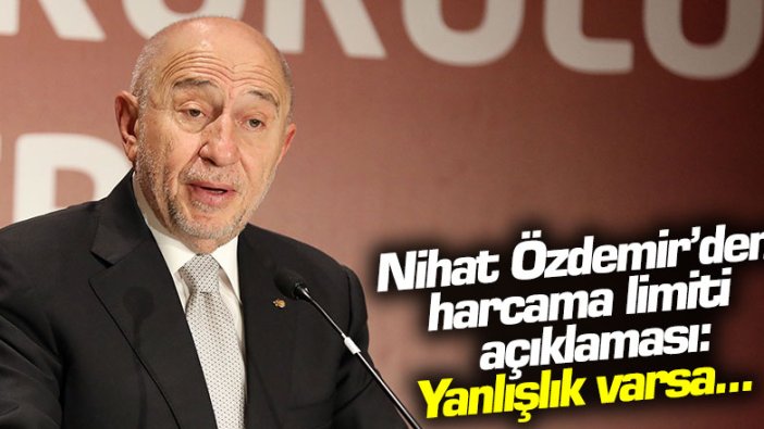 Nihat Özdemir’den harcama limiti açıklaması: "Yanlışlık varsa..."