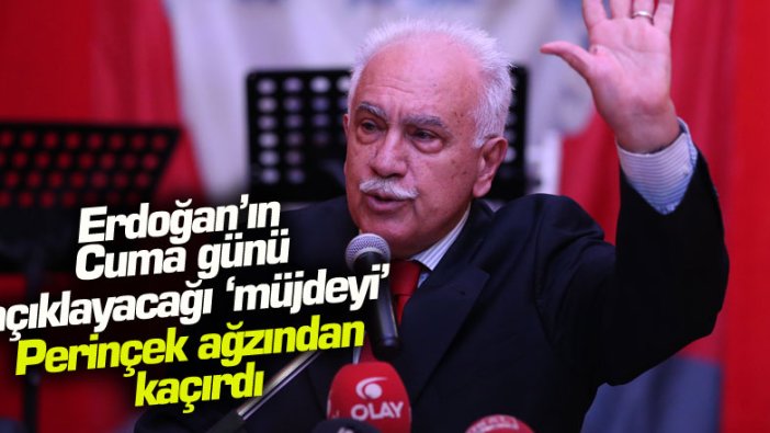 Doğu Perinçek "müjdenin açıklanmasını Cumhurbaşkanı'na bırakalım" dedikten sonra ağzından "müjdeyi" kaçırdı