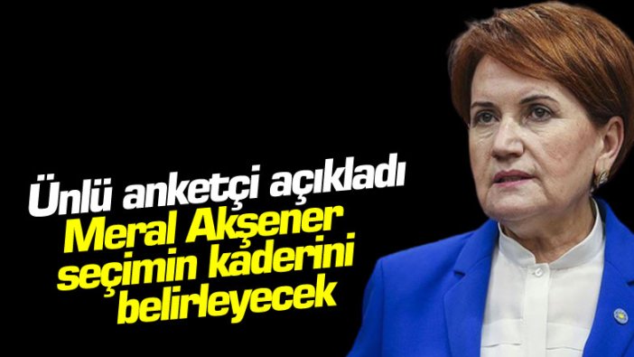 Ünlü anketçi açıkladı... Meral Akşener seçimin kaderini belirleyecek