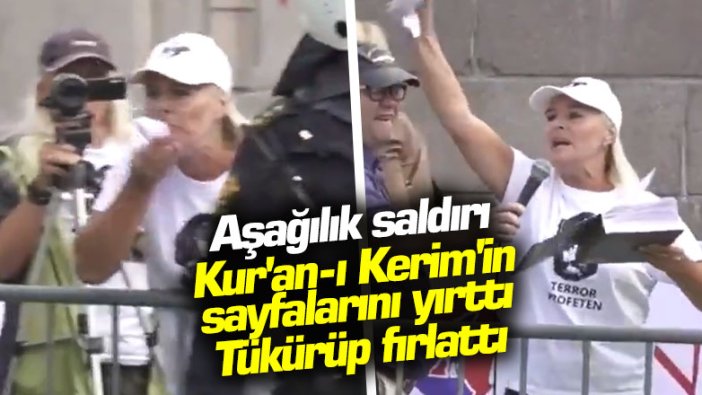 Aşağılık saldırı! Kur'an-ı Kerim'in sayfalarını yırttı, tükürüp fırlattı