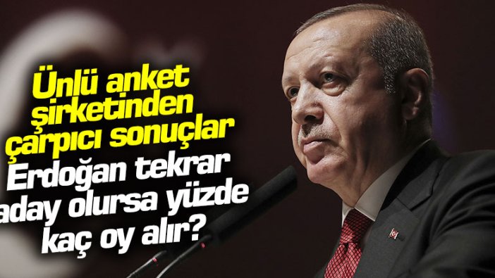 Ünlü anket şirketinden çarpıcı sonuçlar: Erdoğan tekrar aday olursa yüzde kaç oy alır?